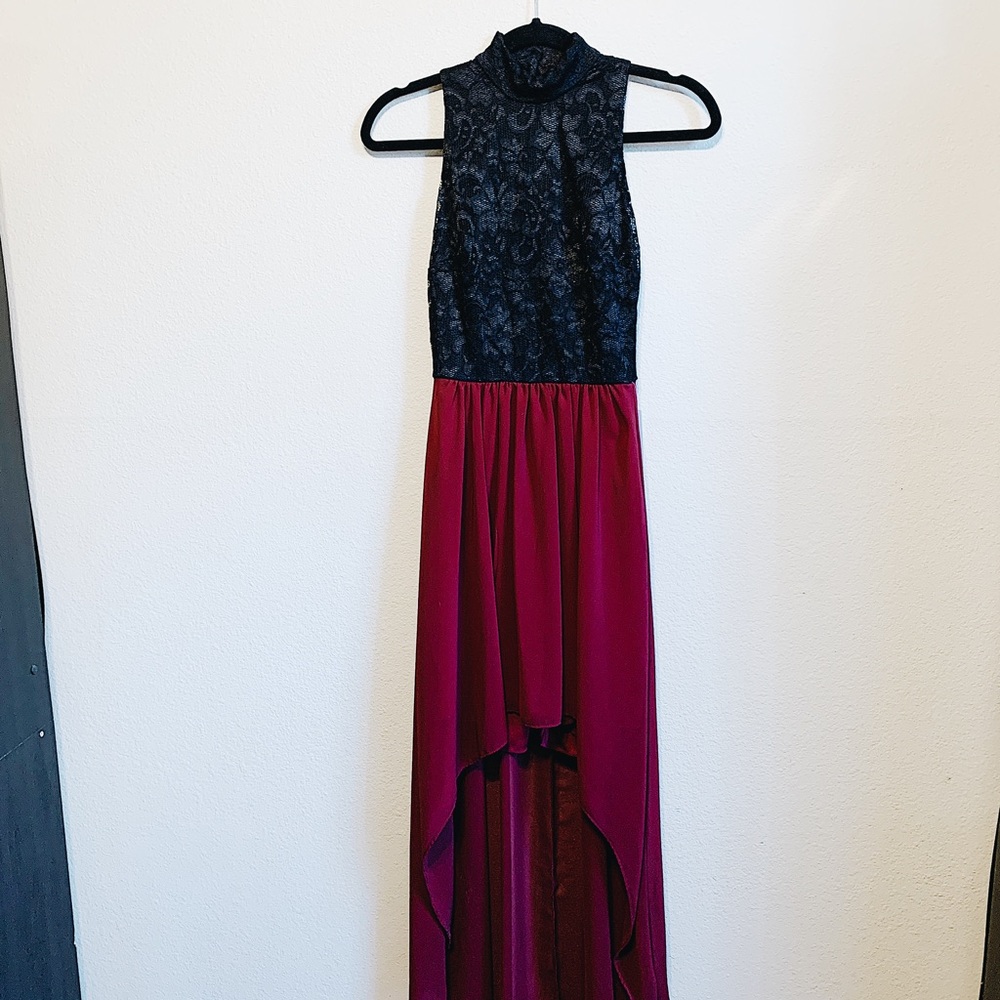 Black and red lace dress
